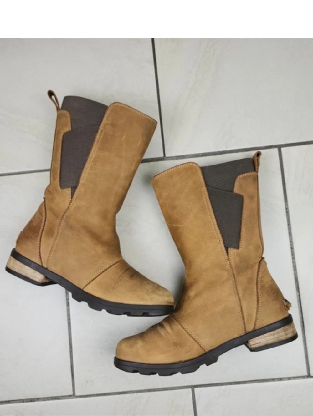 Sorel Women's Emelie Mid Calf Nubuck Tan Leather Waterproof Boot NL2679-286 Sz 6 - Picture 10 of 16